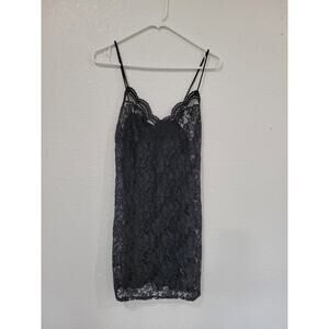 Delicates Women's Black Lace Mini Slip Dress size Small Sleepwear #17